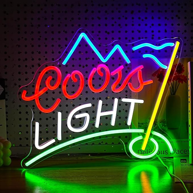 Golf Neon Sign for Wall Decor Led Business Signs Suitable for Man Cave Crs Light Bar Pub Creative Neon Lights Signs with USB Powered for Coors Light Golf Club Backdrop Lights Wall Hanging Decor 