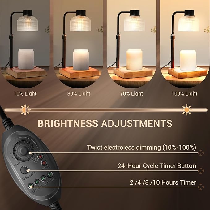 KLL Candle Warmer Lamp with Timer: Home Decor House Warming Gifts for New Home - Birthday Gifts for Women Mothers Day Birthday - Wax Melt Warmer for Jar Candles with 2 Bulbs