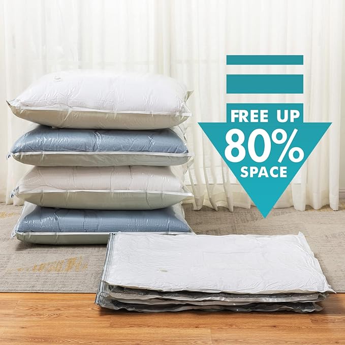 TAILI 20 Pack Combo Vacuum Storage Bags, Vacuum Seal Bags for Clothing (4 Jumbo, 4 Large, 4 Medium, 8 Travel Roll), Space Saver for Bulky Clothing, Beddings, Comforters, Saving More Closet Space