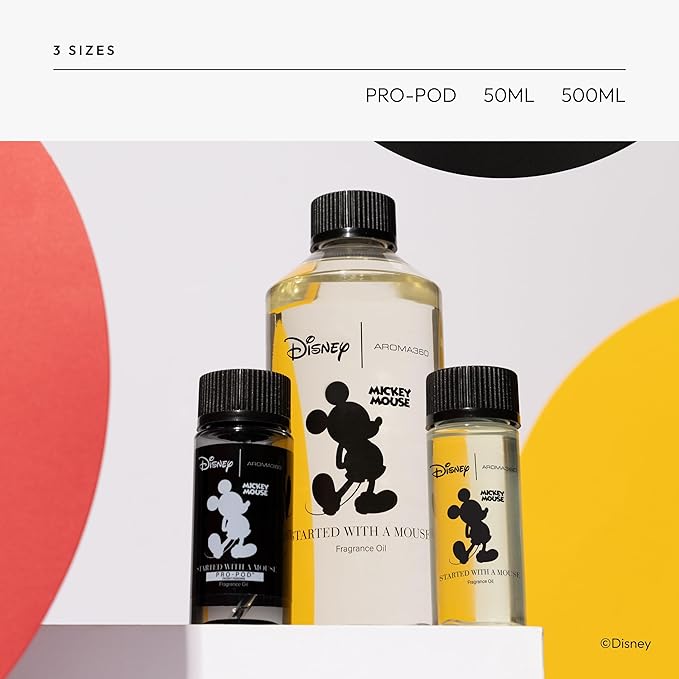 Aroma360 | Disney Mickey & Friends - Started with A Mouse Fragrance Oil | Luxury Essential Oil Diffuser | Aromatherapy Scent Diffuser Oil | Lemon, Bergamot and Ocean 1.7 fl oz, 50 mL