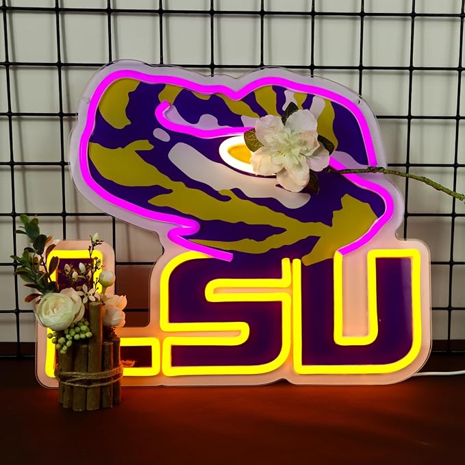 Pugna Football Merch Neon Signs for Wall Decor University Football Team Neon Lights for Bedroom Led Signs Suitable for Dormitory Man Cave Christmas Gift