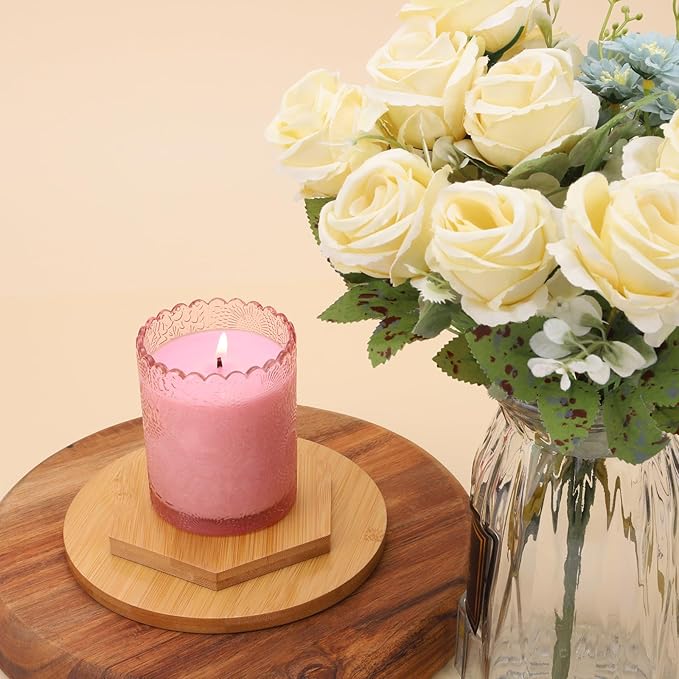 Scented Candles Natural Soy Candle for Home Large Glass Jar Candles 8oz Single Wick Candle Over 50 Hours of Burn Time for Creating Relaxing Ambience & Holiday Gifting(Juicy peach)
