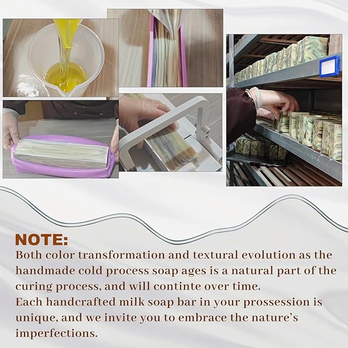 3PCS Natural and Organic Handmade Soap Bar, Handcraft Milk Soap Bar for Face Body Wash, Milk Soap for Women, Men, Kids, Cold processed Bath soap for moisturizing