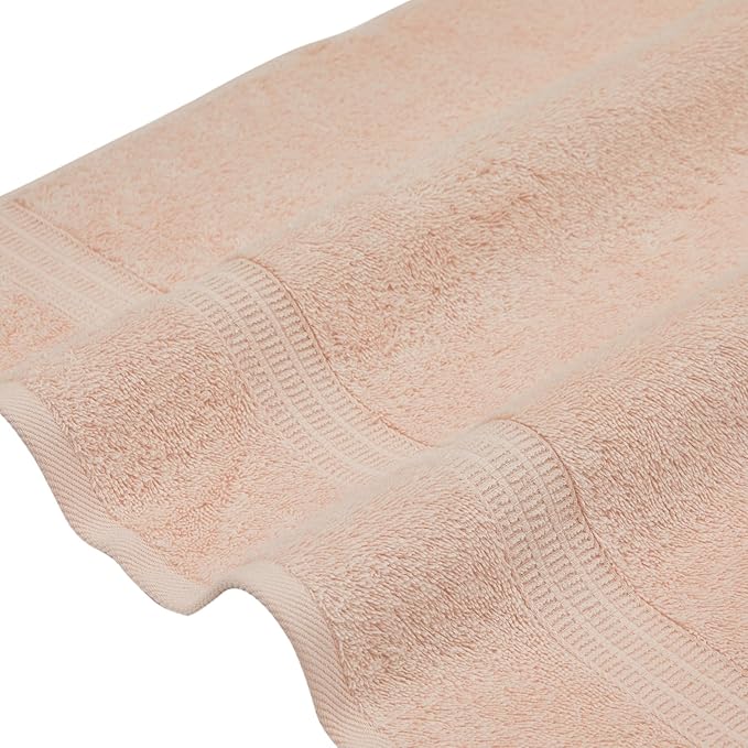 HOMELOVER 8 Piece Towel Set - 100% Organic Cotton, 2 Bath Towels, 4 Hand Towels, 2 Washcloths - 500 GSM, Hotel & Spa Quality, Soft, Quick Dry, Highly Absorbent Bathroom Essentials (Seashell Pink)