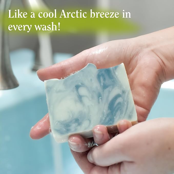 Compass Soap Arctic Rush | Natural Bar Soap for Men & Women | Body & Face Soap Bar for Women and Men | Minimalist & Gentle Lather | Natural Bath Soap, Paraben & Phthalate Free | 5 oz, Pack of 2