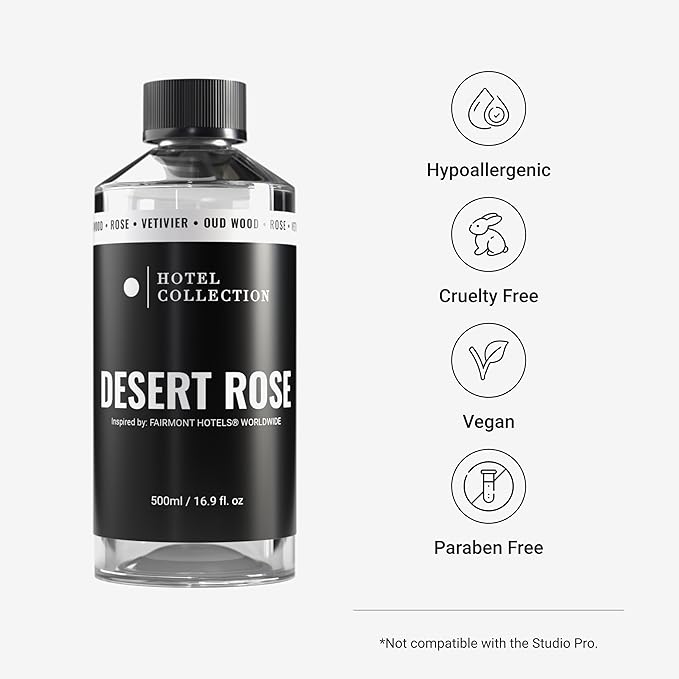 Hotel Collection - Desert Rose Essential Oil Scent - Luxury Hotel Inspired Aromatherapy Scent Diffuser Oil - Floral Rose, Sweet Praline and Vetiver - 16.9 fl oz 500mL