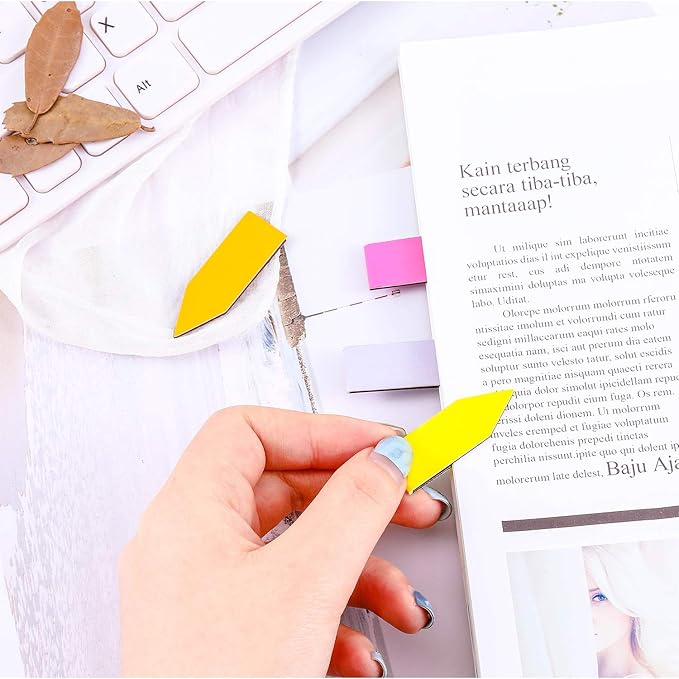 96 Pieces Arrow Shaped Magnetic Bookmark Colorful Magnet Page Markers Magnetic Page Clips for Students Teachers School Home Office Reading Supplies (Bright Color Set)