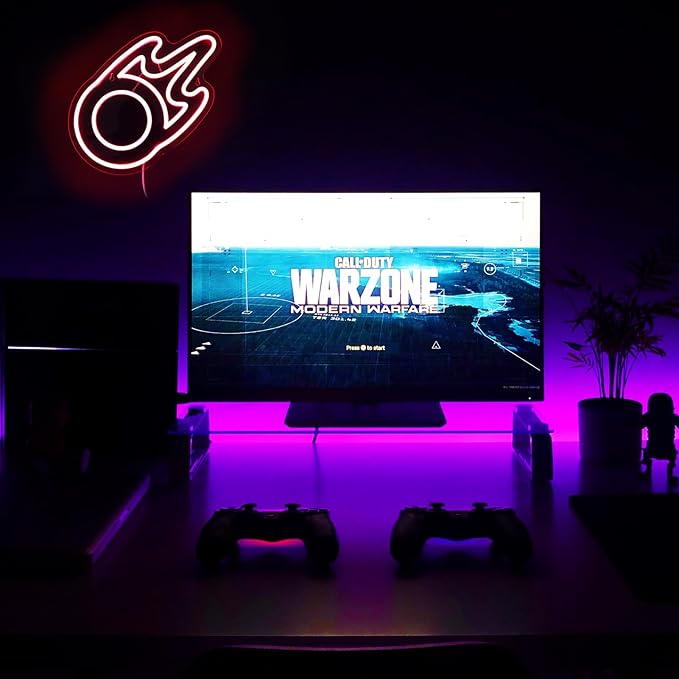 Gaming Black Mage Neon Sign for Wall Decor, LED Light for Bedroom, Game Room Decorations, Dimmable, 5V USB Powered, Red, 11.8" x 11.8"
