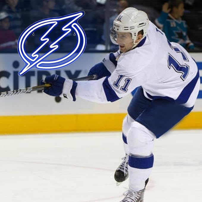 Ice Hockey Neon Sign Wall Decor Sports Neon Sign for Man Cave Hockey Player LED Light for Garage Decor Dormitory Bar Club Shop Wall Great Birthday Gift for Sports Fans Size13.7 * 12.9inch(ZKXD160)