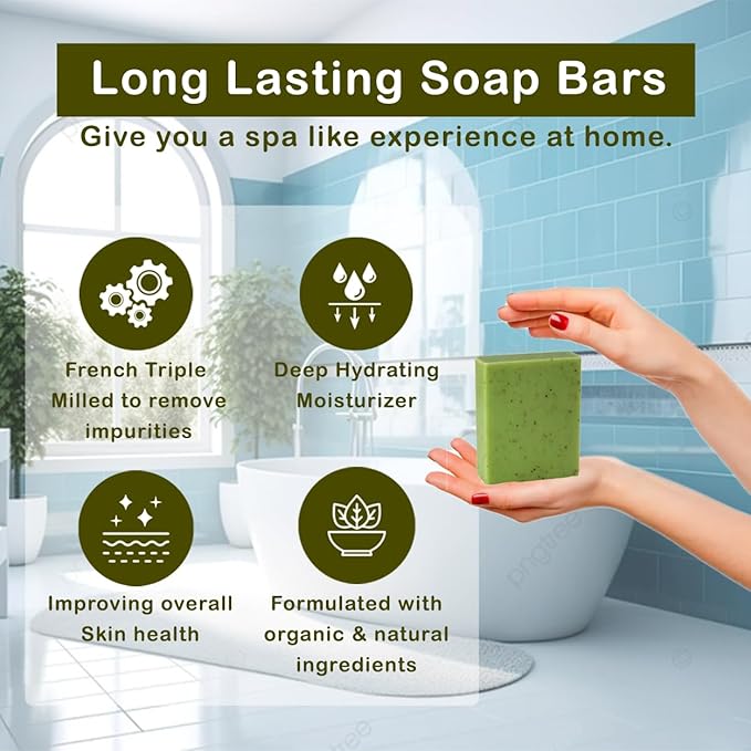 Eucalyptus Scented Natural Soap Bars (12 Bars), 3.5oz Moisturizing French Triple Milled Soap Bars Enriched with Shea Butter - Pure Plant Oil Bath & Body Soap Bars