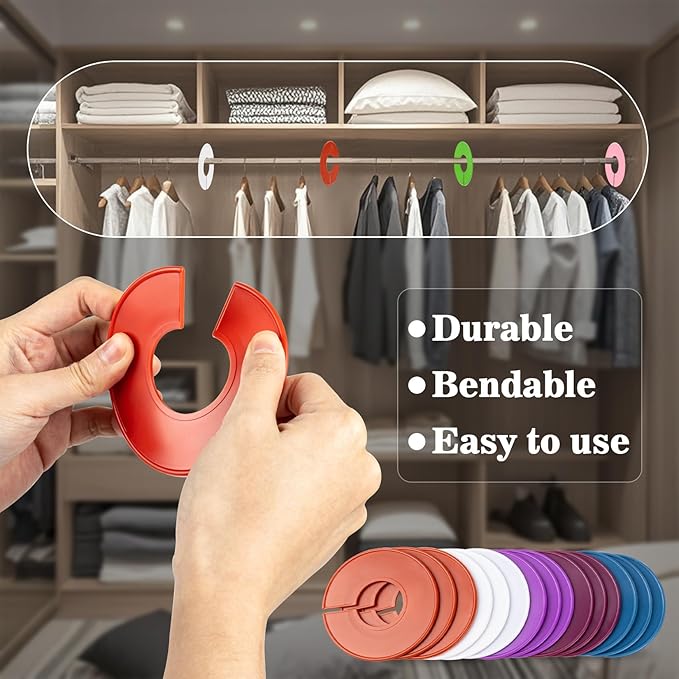 Sukh 30PCS Closet Dividers Clothes Organizers Girl Boy Organizers Clothes Dividers Labels Separators Garment Organizer Hanger Markers Closet Size Dividers 10 Assorted Colors