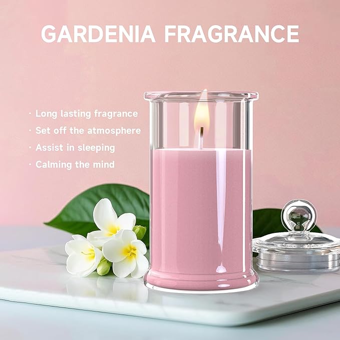Bottle Shape Soy Wax Gardenia Scented Candle, Aromatherapy Candles for Home Scented or As a Birthday/Holiday Gift for Your Loved(3.5OZ/24Hours Burning)