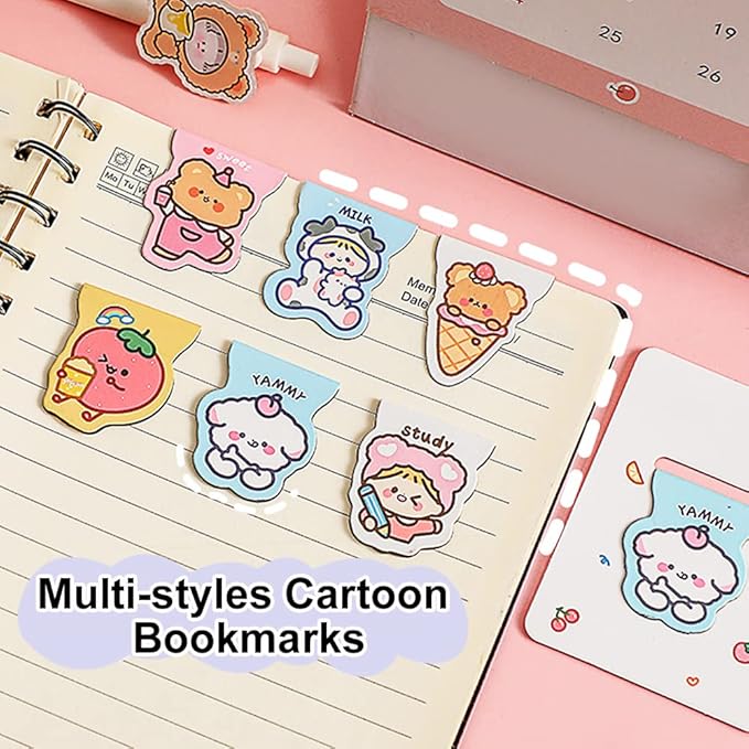 24PCS Cute Bookmarks for Kids, Page Markers Book Markers, Animals Book Mark, Bookmarks for Women, Page Clips Bookmark for Students Girls School Home Office Supplies
