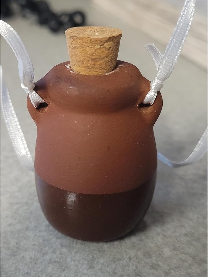 Hosley Set of 4 Terracotta Diffuser Bottles, 2.17 Inch High, Brown, Ideal for Essential Oils, Aromatherapy, Spa, Meditation