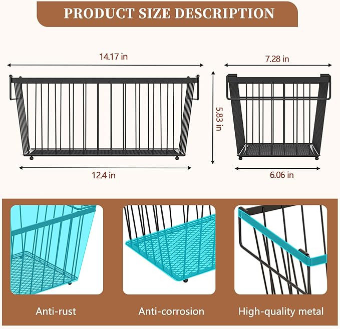 Freezer Organizer Bins,Upgraded Bottom Leak-Proof net,4 Pack,Encryption and Hardening ,Deep Freezer Organizer Bins for 5 to 7 Cu.FT Small Chest Freezer, Easy Get Bottom Foods