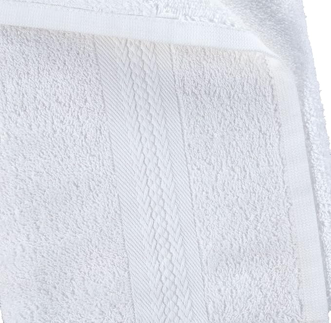 REGAL RUBY Quick-Dry 4 Pieces White Hand Towel -Bath Linen Set - Highly Absorbent 100% Turkish Cotton -Hand Towel for Bathroom Guests Pool Gym Camp Travel College Dorm Shower