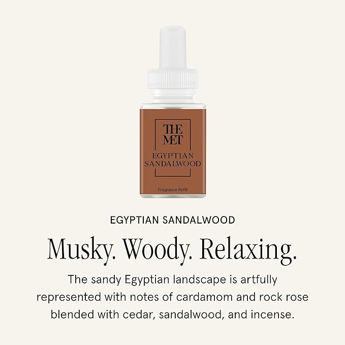 Pura & The Met Home Scent Refill - Smart Home Air Diffuser Fragrance - Up to 120-Hours of Luxury Fragrance - Household Essential - Clean & Safe Diffuser - Single Refill, Egyptian Sandalwood