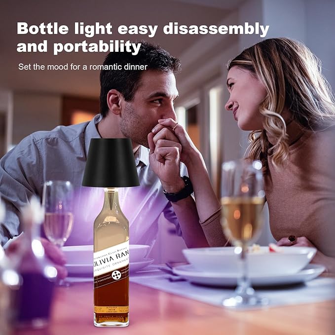 2025 New Wireless Bottle Lamp,RGB LED Bottle Light with Remote(RGB Black, 1pc)