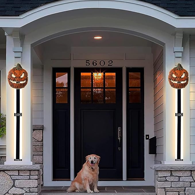 Halloween Decorations Outdoor Pumpkin Light Covers, 2 Pcs Halloween Porch Light Covers for Front Door, Garage, Outdoor