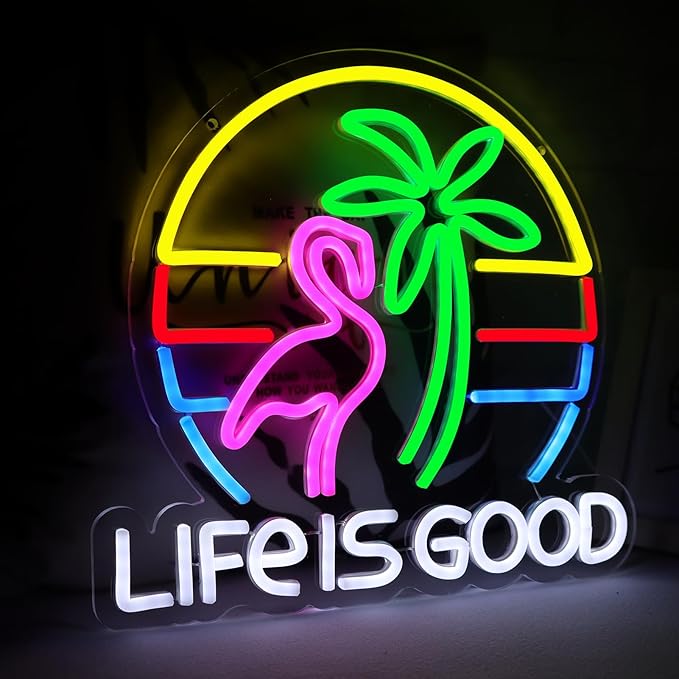 LIFE IS GOOD Cocktail Neon Signs for Wall Decor Neon Lights Neon Lights for Bedroom Led Signs