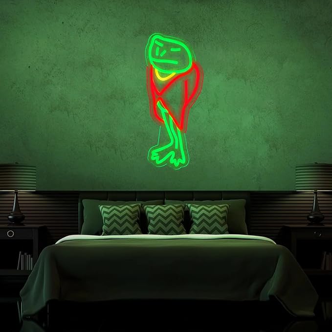 Frog Footman Neon Signs Alice in Wonderland Frog Neon for Wall Art Decor, Green Frog-Footman LED Lights for Dimmable LED Lights for Bedroom Man Cave Party Decor Birthday Gifts