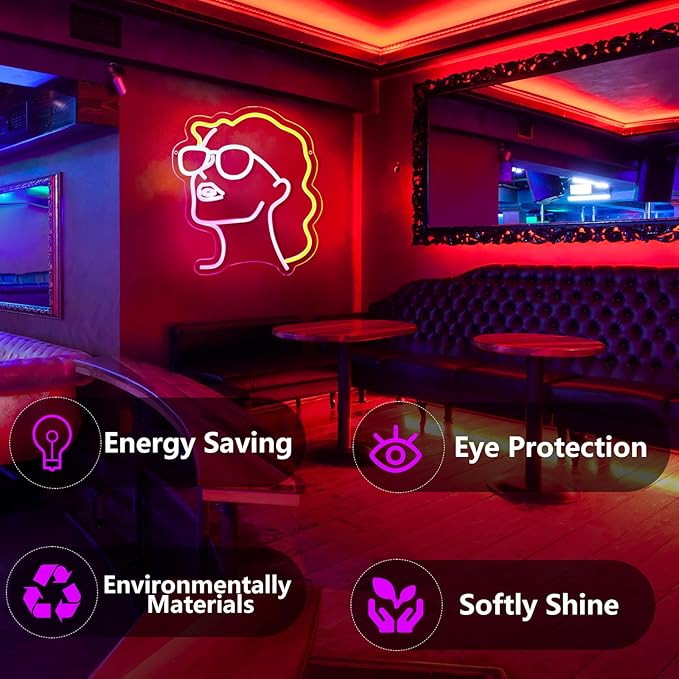 KHK Golden Hair Beauty, Neon Signs for Wall Decor Neon LED Signs Room Neon Light Up Signs Home Décor