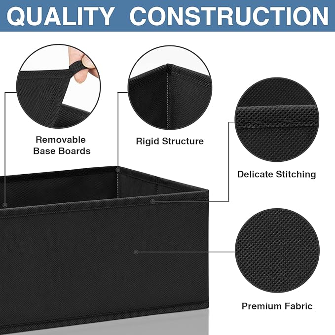 Criusia Drawer Organizer Clothes 12 Pack - Odorless Closet Organizers and Storage for Sock Underwear Bra - Dresser Organizador for Bedroom Organization -Nursery Drawer Divider Trays for Baby Clothes