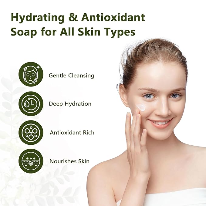 4 Pcs Herbal Soap Bar with Tea Tree Oil, Olive Oil & Organic Shea Butter - Natural Handmade Soap for Women & Men, Gentle Face, Body & Foot Cleanser for Dry, Itchy or Sensitive Skin, 3.53 oz
