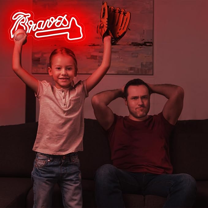 Baseball Neon Sign for Wall Decor Baseball Sport Team LED Neon Light for Man Cave Dormitory Bar Club Birthday Gifts for Sport Fans USB Powered(ZKXD318)