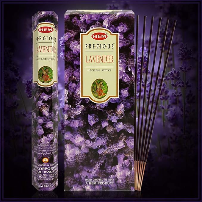 TRUMIRI Incense Stick Holder Bundle with Hem Precious Lavender 20g Incense Sticks - Pack of 6 (Approx 120 Sticks)
