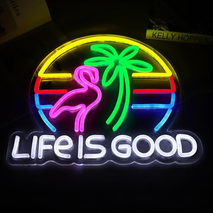 LIFE IS GOOD Cocktail Neon Signs for Wall Decor Neon Lights Neon Lights for Bedroom Led Signs