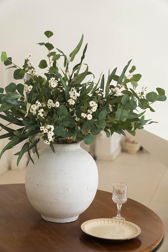 MISSPIN Artificial Flowers with Greenery Stems Faux Plants Indoor Branches for Tall Vase Ultra-Realistic, 11 Pcs Wedding Centerpieces, Home Decor & DIY Bouquets