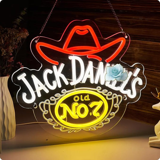 Cowboy hat Whiskey Neon Sign Whiskey LED Light for wall decor USB Powered Dimmable Bar Wall Decor for Man Cave Home Pub