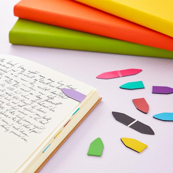 72 Pack Rainbow Arrow Magnetic Bookmarks - Bulk Mini Magnet Page Clip Markers for Reading - 12 Colors (1 x 0.5 in)