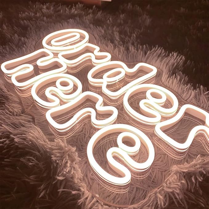 Large Order Here Neon Sign for Business-Adjustable Brightness Neon Lights Sign for Party Bar Salon Stores Shop Hotel Wall Decor With Hanging Chain for Store Windows-Warm White,20 IN