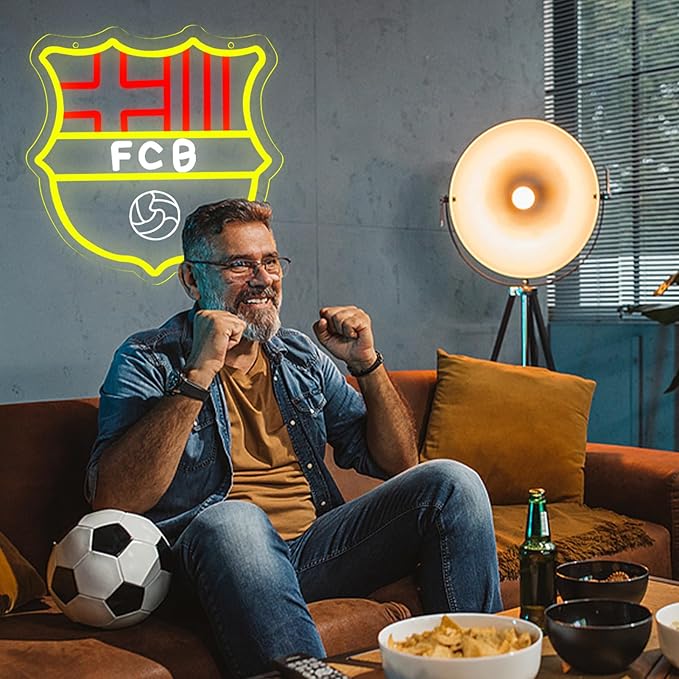 Football Sports Neon Signs for Wall Decor,FC LED Neon Lights for Bedroom、Man Cave,Birthday、Christmas Gifts for Boys
