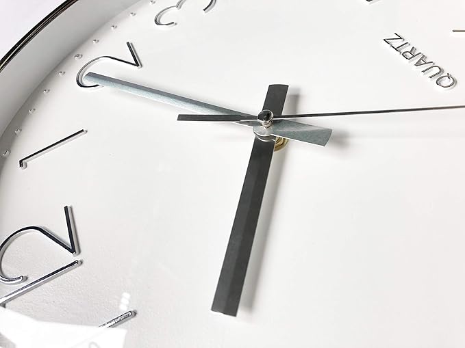 Tosnail 12 Inches Round Silent Non Ticking Quartz Wall Clock - Elegant Silver Frame