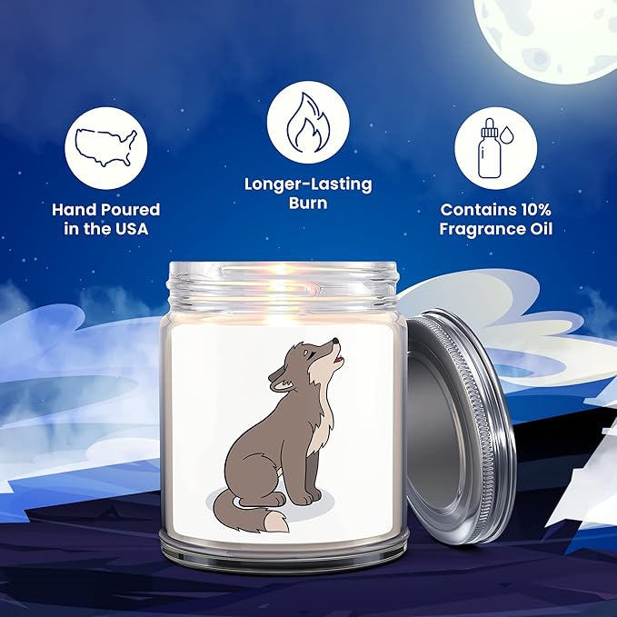 1OAK Lavender Scented Candles - Wolf Mom Gifts for Women - Wolf Candle - Made in USA