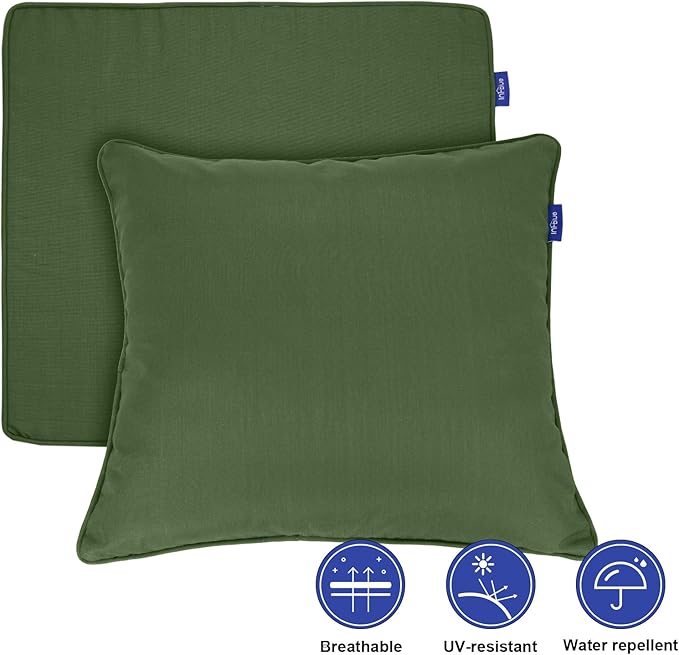 Deep Seat Cushions, Outdoor Cushions, Patio Furniture Cushions, Deep Seat & Back Cushion Patio Cushions with Rmoveable Cover for Backyard Couch Sofa Fade Resistant (19x19x3 in, Solid Moss Green)