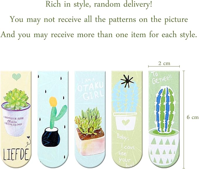 30 Pieces Magnet Magnetic Bookmarks Cute Magnet Page Markers Page Clips Bookmark for Student Office Reading Stationery (Plant)