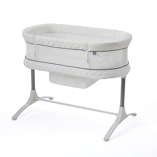 Sealy Baby Cozy Cool Breathable Airy 2-in-1 Baby Bassinet & Bedside Sleeper, Bedside Bassinet for Baby, Cooling, Height Adjustable, Stand-Alone or Bedside Sleeper, Drop-Down Panel for Easy Access