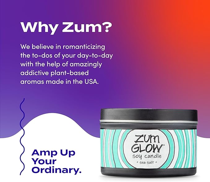 Indigo Wild Zum Glow Sea Salt Candle - Soy Wax Candle with Lead-Free Wick - Relaxing Candles Scented with Essential Oils - Long-Lasting Scented Candles - 30-Hour Burn Time - 7 oz (3 Pack)