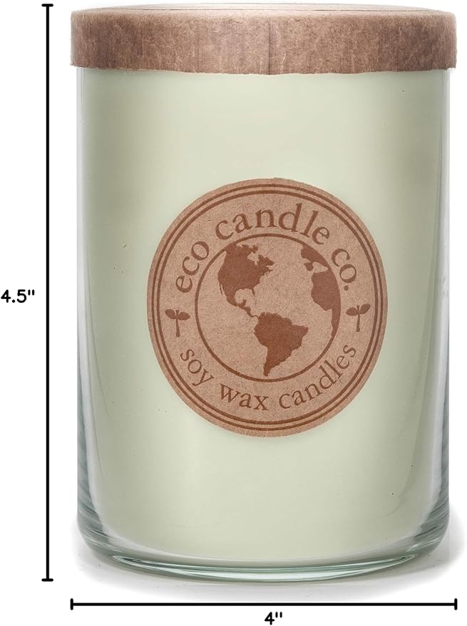 Eco Candle Co. Recycled Candle, Herb Garden, 26 oz. - Scents of Tarragon, Bergamot, Grapefruit, & Jasmine - 100% Soy Wax, No Lead, Kraft Paper Label & Lid, Hand Poured, Midwest Grown Soybeans