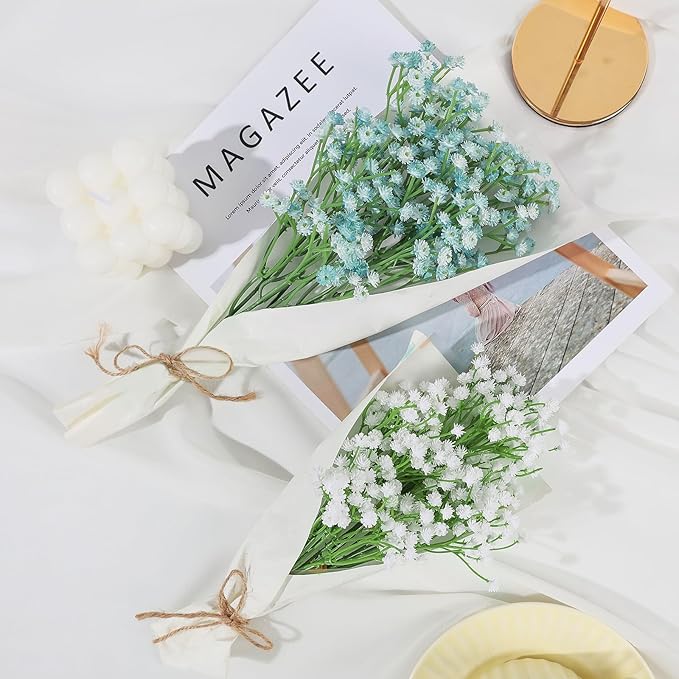 DEEMEI Babys Breath Artificial Flowers 10Pcs 30 Branches Fake Babys Breath Flowers Artificial Bulk Gypsophila Bouquets Real Touch Faux Flowers for Wedding Floral Arrangement Party Home Decor