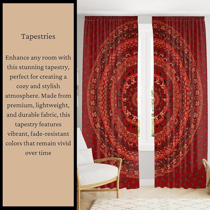 Bless International Handmade Indian hippie Bohemian Psychedelic Peacock Mandala Wall hanging College Dorm Beach Throws Table Cloth Bedding Tapestry (Golden Blue White, Poster(30x40Inches)(76x101cms))