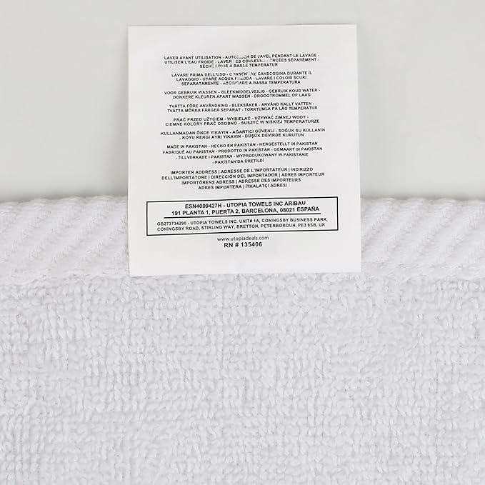 Utopia Towels 6 Pack Premium Hand Towels Set, 16 by 28 inches, 100% Ring Spun Cotton, Ultra Soft and Highly Absorbent 600GSM Towels for Bathroom, Gym, Shower, Hotel, and Spa, White