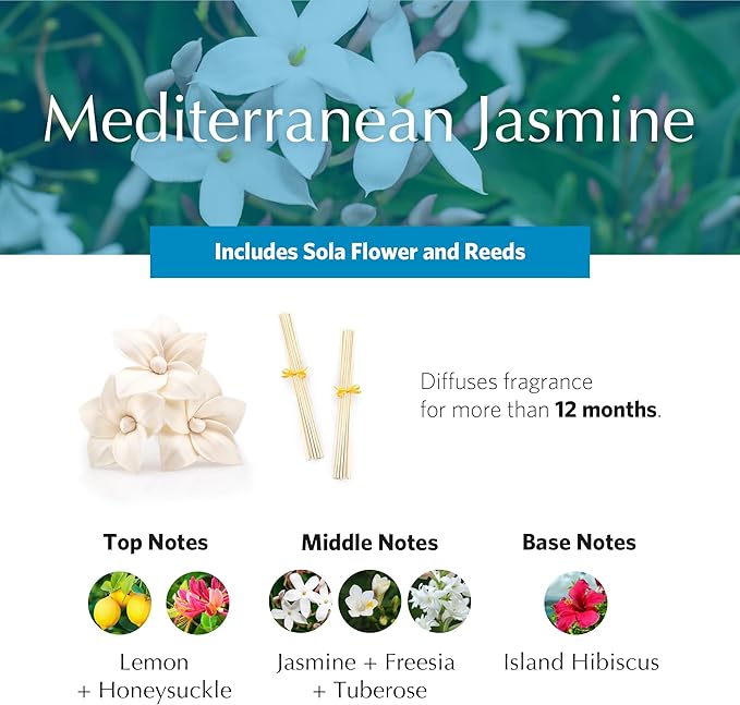 AGRARIA AirEssence Flower and Reed Diffuser Set, Hand Crafted Sola Flower Botanical Home Fragrance Diffuser, Scented Oil Reed Diffuser, Flower and Reed Diffuser Gift Set for All Occasions