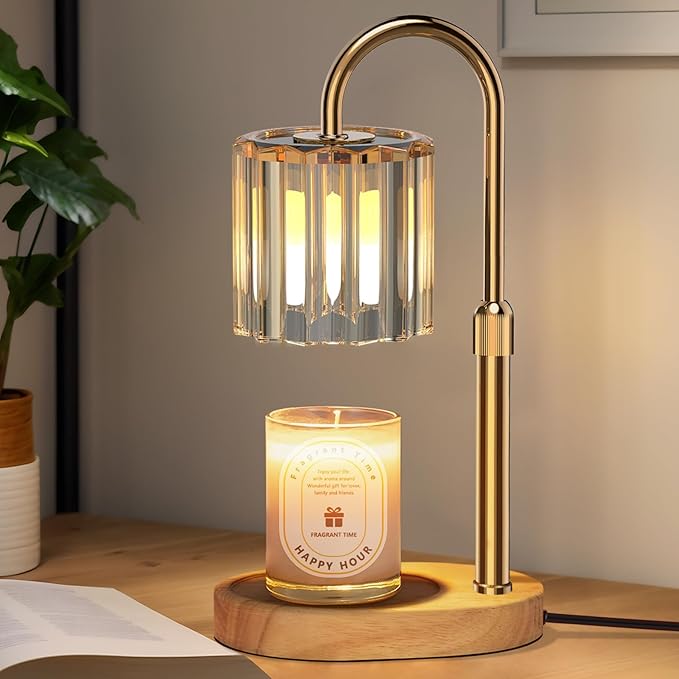 Lukasa Candle Warmer Lamp, with Timer Dimmer Adjustable Height, Birthday Gifts for Women, Mothers Day Gifts for Mom, House Warming Gift New Home, Wax Melt Warmer for Scented Jar Candles, with 2 Bulbs