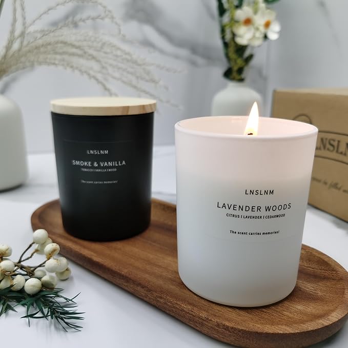 Scented Candle Set | Aroma Candle Collection: Versatile Decorative Candle Sets for Any Occasion (Men's Candle Set - Wooden Lid)