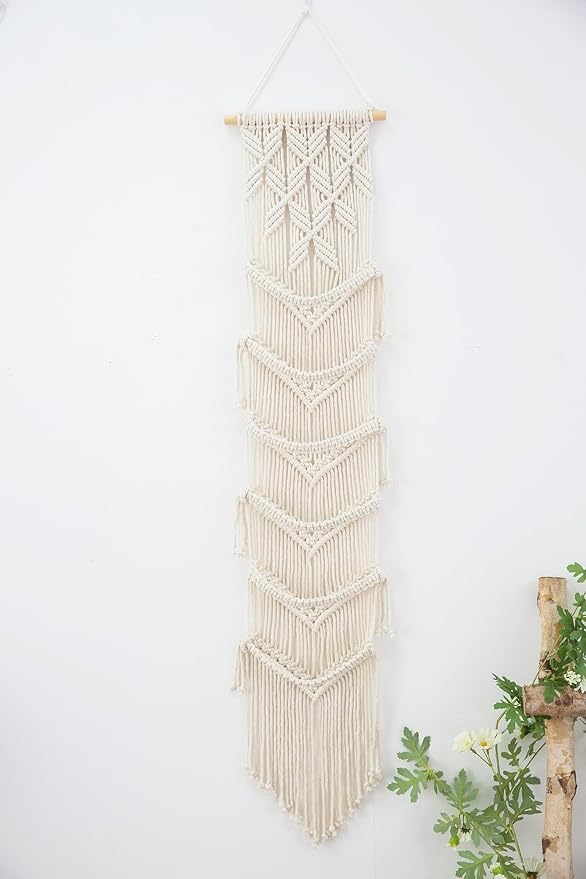 Macrame Cap Holder, Boho Hats organizer for baseball Caps, Hat Rack for Wall Hanging Decoration, Cap Rack for collection Display, Handmade Cap Hanger Storage Organizer (Six hats)